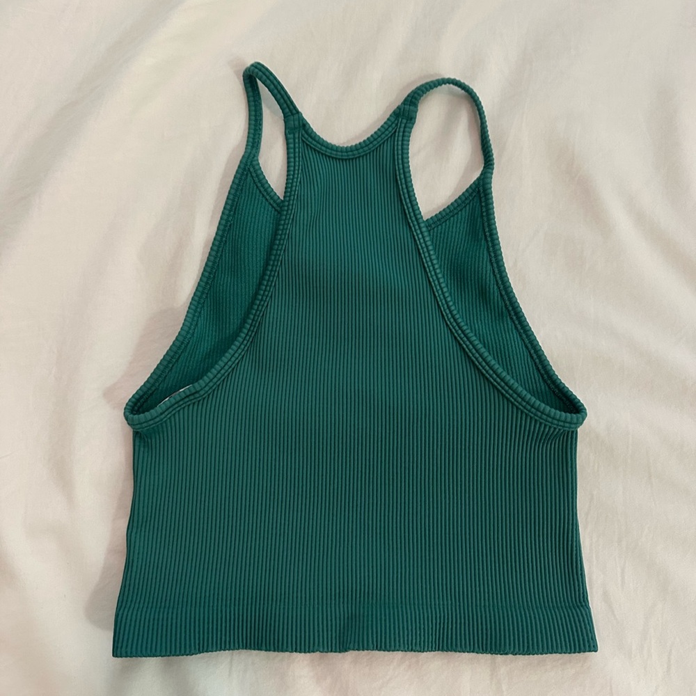 Green Ribbed Tank Top - Picture 2 of 3